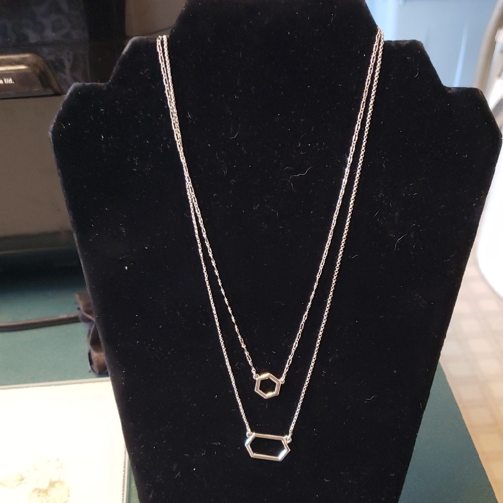 White House Black Market Silver 2 Strand Necklace NWT